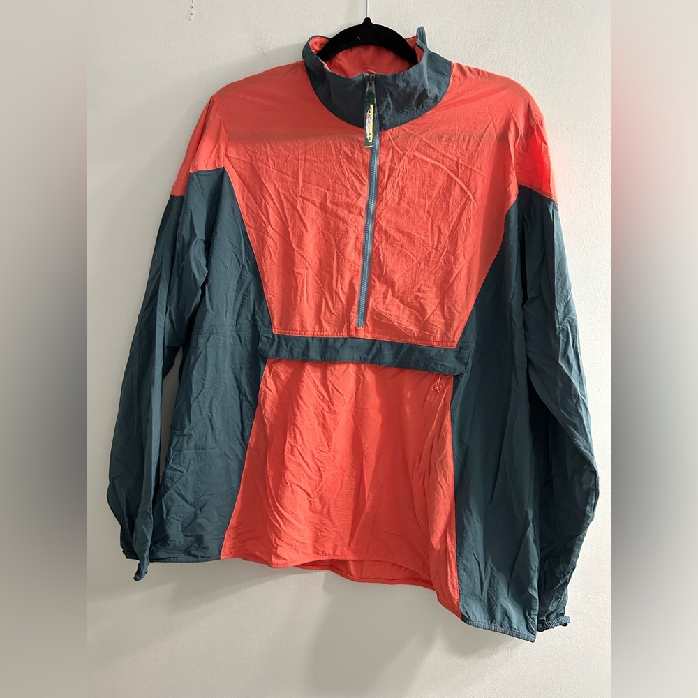 L.L. Bean packable lightweight pullover 1/4 zip jacket nylon vintage